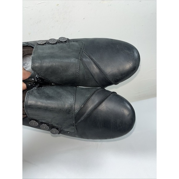 Abeo B.I.O Womens Rikki Black Leather Zip Loafer Bootie Shoes Sz 9.5M Comfort - Picture 8 of 16